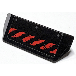 Vehicle, Spoiler with Bar Handle with Worn Red Danger Stripes and Dark Bluish Gray Rivets Pattern (Sticker) - Set 76117 Vehicle, Spoiler with Bar Handle with Worn Red Danger Stripes and Dark Bluish Gray Rivets Pattern (Sticker) - Set 76117