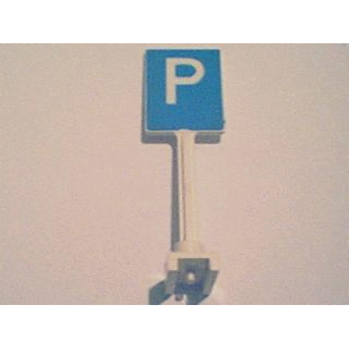 Деталь LEGO 675px1 Road Sign Square-Tall with Parking Capital Letter P on Blue Background Pattern