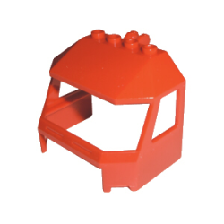 Windscreen 4 x 6 x 4 Cab with Hinge and 1 x 4 Bottom Cutout - Red Windscreen 4 x 6 x 4 Cab with Hinge and 1 x 4 Bottom Cutout - Red