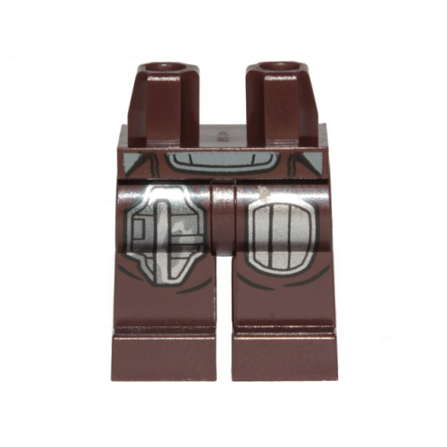 Деталь LEGO 970c00pb1152 Hips and Legs with SW Mandalorian Silver Beskar Armor Plates Pattern