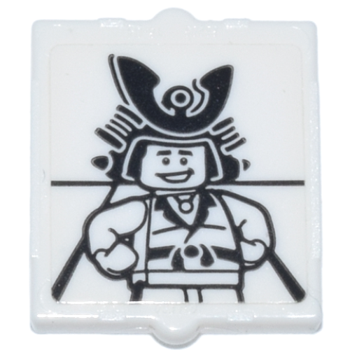 Деталь LEGO 60601pb031 Glass for Window 1 x 2 x 2 Flat Front with Ninja Minifigure Posing Pattern (Sticker) - Set 70657