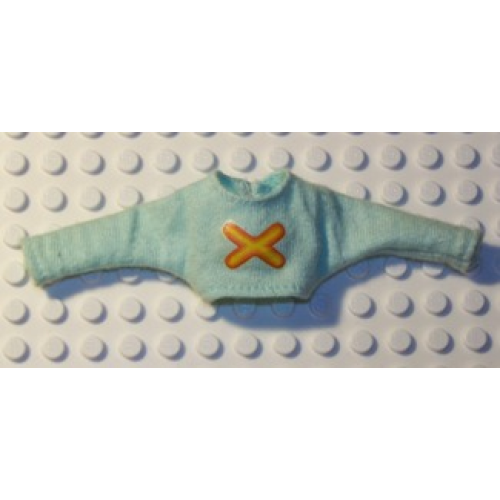 Деталь LEGO 22642 Scala, Clothes Female Sweater with Yellow X Pattern