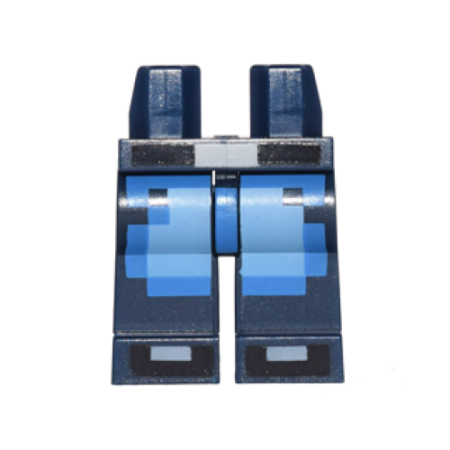 Деталь LEGO 970c00pb0569 Hips and Legs with Pixelated Blue and Medium Blue Jeans, Black Belt and Shoes Pattern