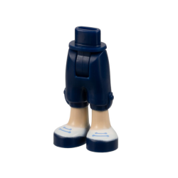 Mini Doll Hips and Trousers Cropped with Light Nougat Legs and White Shoes with Dark Blue Soles and Sand Blue Laces Pattern - Thick Hinge