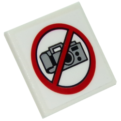 Road Sign 2 x 2 Square with Open O Clip with No Cameras Pattern (Sticker) - Set 10261