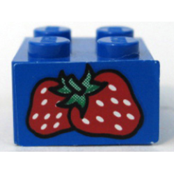 Brick 2 x 2 with Strawberries Pattern (Sticker) - Set 4165 Brick 2 x 2 with Strawberries Pattern (Sticker) - Set 4165