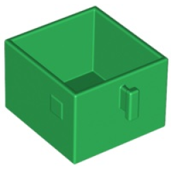 Duplo, Furniture Drawer 2 x 2 with Pull Handle - Green Duplo, Furniture Drawer 2 x 2 with Pull Handle - Green