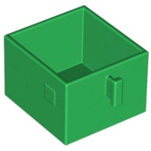 Деталь LEGO 4891 Duplo, Furniture Drawer 2 x 2 with Pull Handle - Green