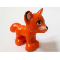 Fox, Friends Style with Black Nose, Dark Tan Eyes, White Face, Ears and Tail Markings Pattern