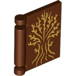 Minifigure, Utensil Book Cover with Gold Tree Pattern