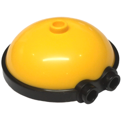 Minifigure, Head, Modified Minion, Extra Wide with Molded Black Goggles Pattern