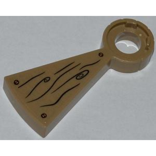 Деталь LEGO 40243pb001 Stairs Spiral Step with Wood Grain, 2 Knots and 3 Screws Pattern (Sticker) - Set 79103