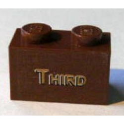 Brick 1 x 2 with Gold 'THIRD' Pattern (Sticker) - Set 10194 Brick 1 x 2 with Gold 'THIRD' Pattern (Sticker) - Set 10194