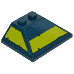 Slope 45 3 x 4 Double / 33 with Lime Stripe with Cut Out Edges on Front and Trapeze on Right Side Pattern (Stickers) - Set 70839