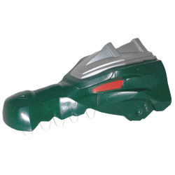 Large Figure Head Modified Chima Crocodile Jaw Upper with Teeth and Silver Armor Pattern