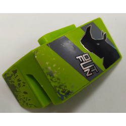 Technic, Panel Car Mudguard Left with Dark Bluish Gray and Lime Stripes, Rhino and 'OUTFUN' and Mud Splashes Pattern (Stickers) - Set 8496 Technic, Panel Car Mudguard Left with Dark Bluish Gray and Lime Stripes, Rhino and 'OUTFUN' and Mud Splashes Pattern (Stickers) - Set 8496