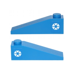 Slope 18 4 x 1 with White Triangles in Hexagonal Pattern on Both Sides (SW Separatists Insignia) (Stickers) - Set 75012