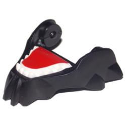 Large Figure Head Modified Chima Cat Jaw Lower with White Teeth and Red Tongue Pattern