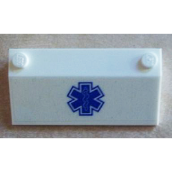 Slope 33 3 x 6 without Inner Walls with Blue EMT Star of Life Pattern on Transparent Background (Sticker) - Set 60023 Slope 33 3 x 6 without Inner Walls with Blue EMT Star of Life Pattern on Transparent Background (Sticker) - Set 60023