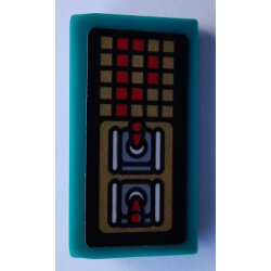 Slope 30 1 x 2 x 2/3 with 2 Red Toggle Switches and Pixelated Display with Letter P Pattern (Sticker) - Set 80012