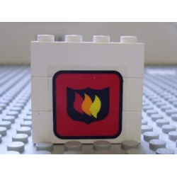 Stickered Assembly 4 x 1 x 3 with Fire Logo Badge Pattern (Sticker) - Set 6571 - 3 Brick 1 x 4 Stickered Assembly 4 x 1 x 3 with Fire Logo Badge Pattern (Sticker) - Set 6571 - 3 Brick 1 x 4