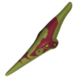 Dinosaur Head Pteranodon with Eyes and Dark Red Marks Around Eyes, Head and Beak Pattern Dinosaur Head Pteranodon with Eyes and Dark Red Marks Around Eyes, Head and Beak Pattern