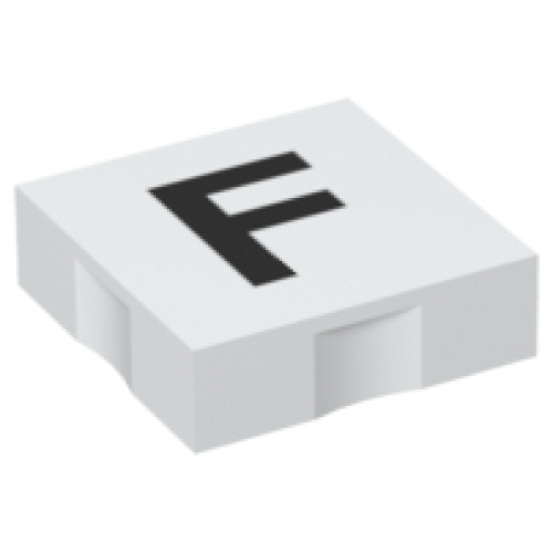 Деталь LEGO 6309pb024 Duplo, Tile 2 x 2 with Black Capital Letter F Pattern
