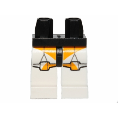 Деталь LEGO 970c01pb18 Hips and White Legs with SW Clone Trooper and Bright Light Orange Markings Pattern