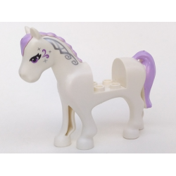 Horse, Friends Style with 2 x 2 Cutout with Lavender Eyes, Face Decoration, Mane and Tail Pattern