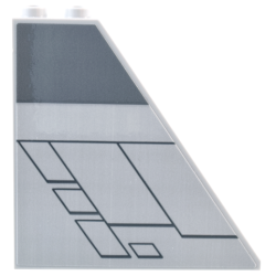 Slope 55 6 x 1 x 5 with Bottom Stud Holders with Dark Bluish Gray Wide Stripe and Diagonal Panels Pattern Model Left Side (Sticker) - Set 75367