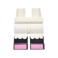 Hips and Legs with Molded Black Lower Legs / Boots and Printed White Ruffles and Dark Pink Feet Pattern Hips and Legs with Molded Black Lower Legs / Boots and Printed White Ruffles and Dark Pink Feet Pattern