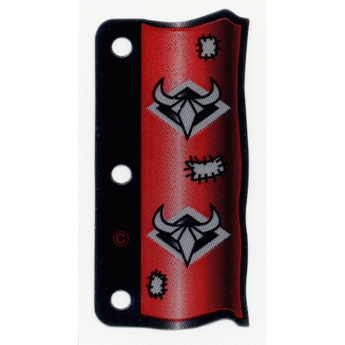Деталь LEGO x65 Plastic Flag 3 x 6 Ninja Pattern Red