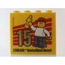 Brick 2 x 4 x 3 with Besuchsmeister 15 Gold 2014 Legoland Deutschland Resort Pattern