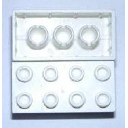 Minitalia Brick 2 x 4 with Bottom Tubes - White