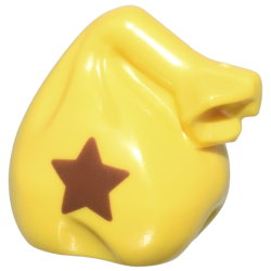 Minifigure, Utensil Sack / Bag with Handle with Reddish Brown Star Pattern (Animal Crossing Bell)