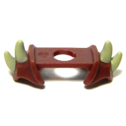 Minifigure Armor Shoulder Pads with 4 Spikes Pointed and Tan Pattern