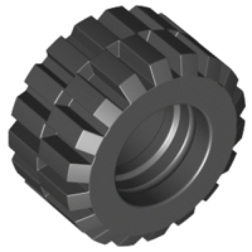 Деталь LEGO 60700 Tire 21mm D. x 12mm - Offset Tread Small Wide, Raised Groove - Black