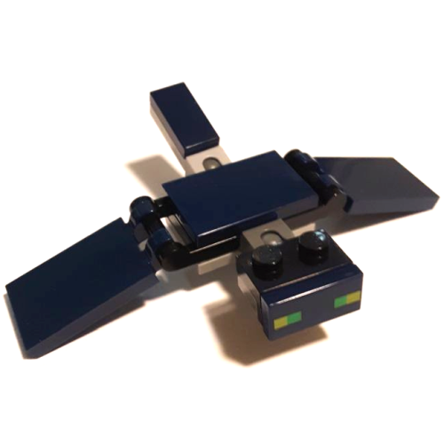 Деталь LEGO minephantom02 Minecraft Phantom (Light Bluish Gray Inverted 1 x 3 Tiles Base) - Brick Built