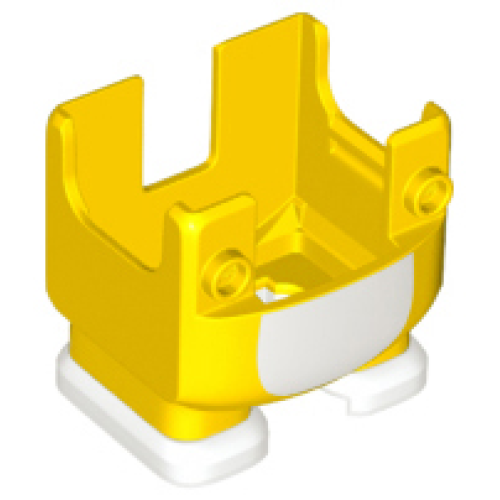 Деталь LEGO 67624pb01 Large Figure Legs, Super Mario Overalls with Molded White Shoes and Printed White Stomach Pattern (Cat Mario)