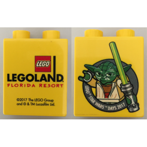 Деталь LEGO 4066pb614 Duplo, Brick 1 x 2 x 2 with LEGO Star Wars Days 2017 LEGOLAND Florida Resort Pattern