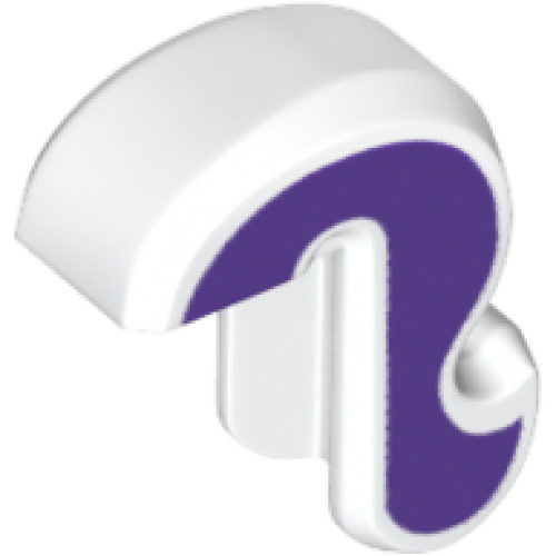 Деталь LEGO 15429pb07 Cat Tail with Dark Purple Sides Pattern