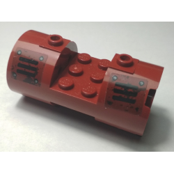 Cylinder 3 x 6 x 2 2/3 Horizontal - Square Connections with Black Vents and Rivets Pattern Model Left Side (Stickers) - Set 70009 Cylinder 3 x 6 x 2 2/3 Horizontal - Square Connections with Black Vents and Rivets Pattern Model Left Side (Stickers) - Set 70009