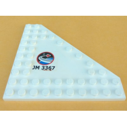 Wedge, Plate 10 x 10 Cut Corner with no Studs in Center with Space Center Logo and 'JM 3367' Pattern Model Right Side (Sticker) - Set 3367 Wedge, Plate 10 x 10 Cut Corner with no Studs in Center with Space Center Logo and 'JM 3367' Pattern Model Right Side (Sticker) - Set 3367