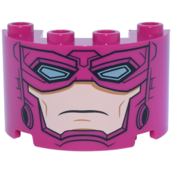 Cylinder Half 2 x 4 x 2 with 1 x 2 Cutout with Helmet, Eye Mask with Metallic Light Blue Eyes and Light Nougat Face Pattern (Galactus) Cylinder Half 2 x 4 x 2 with 1 x 2 Cutout with Helmet, Eye Mask with Metallic Light Blue Eyes and Light Nougat Face Pattern (Galactus)
