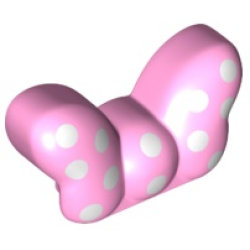 Duplo Figure Head Human Accessories Large Bow with White Polka Dots Pattern Duplo Figure Head Human Accessories Large Bow with White Polka Dots Pattern