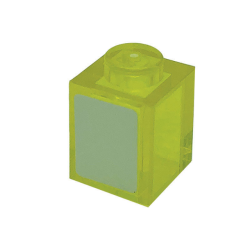 Brick 1 x 1 with White Rectangle Pattern (Sticker) - Set 76139