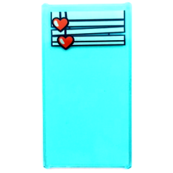 Glass for Window 1 x 4 x 6 with White Venetian Blinds, Crooked with Coral Hearts Drawstring Pattern (Sticker) - Set 41394 Glass for Window 1 x 4 x 6 with White Venetian Blinds, Crooked with Coral Hearts Drawstring Pattern (Sticker) - Set 41394
