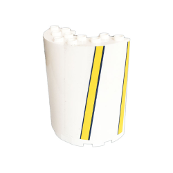 Cylinder Half 3 x 6 x 6 with 1 x 2 Cutout with Bright Light Orange Stripes Pattern Model Right Side (Sticker) - Set 41232 Cylinder Half 3 x 6 x 6 with 1 x 2 Cutout with Bright Light Orange Stripes Pattern Model Right Side (Sticker) - Set 41232