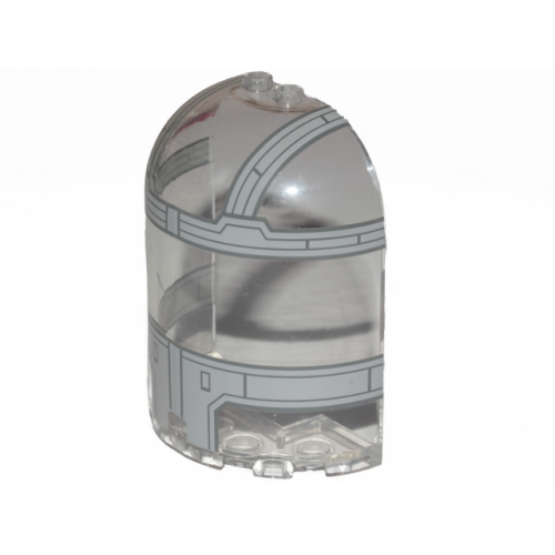 Деталь LEGO 67950pb01 Cylinder Half 3 x 6 x 6 Closed on Top with 2 Studs with SW The Razor Crest Canopy Pattern