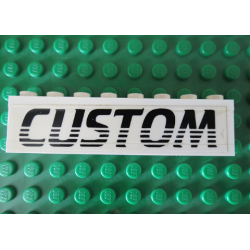 Stickered Assembly 8 x 1 x 1 2/3 with Black 'CUSTOM' Pattern (Sticker) - Set 5550 - 1 Brick 1 x 8, 2 Plate 1 x 8 Stickered Assembly 8 x 1 x 1 2/3 with Black 'CUSTOM' Pattern (Sticker) - Set 5550 - 1 Brick 1 x 8, 2 Plate 1 x 8